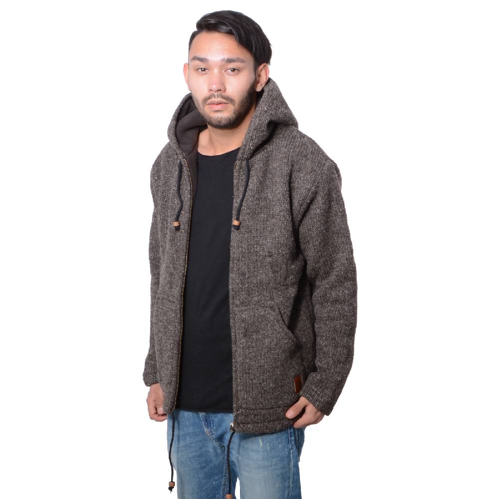 Kunst Und Magie Herren Strickjacke Wolle Jacke mit warmen Fleecefutter und Kapuze von Kunst und Magie Nur für heute