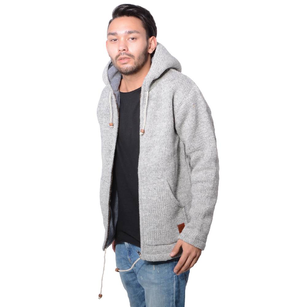 Kunst Und Magie Herren Strickjacke Wolle Jacke mit warmen Fleecefutter und Kapuze von Kunst und Magie Nur für heute