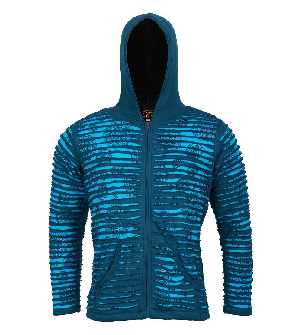 Kunst Und Magie Kunst und Magie Männer Cutwork Goa Jacke mit Kapuze Nur noch ein Tag übrig