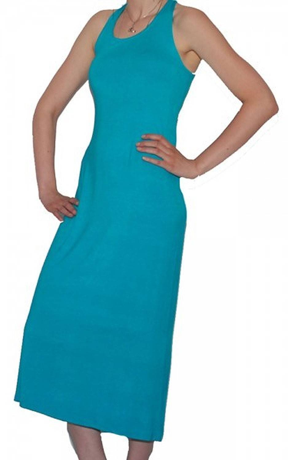 Kunst Und Magie Langes dehnbares Sommerkleid Strandkleid türkis