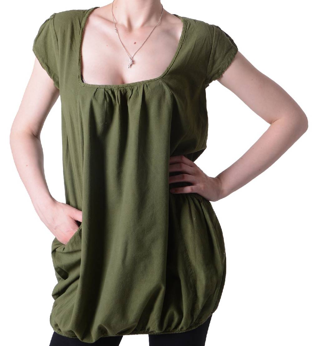 Kunst Und Magie Hippie Sommer-Top Damen Oberteil mit zwei Taschen - Überzieher, Bluse
