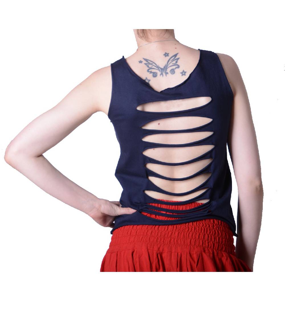 Kunst Und Magie Extravagantes, luftiges Girlie Tank-Top mit Eulenmotiv Sommer Hippie Goa 50% Rabatt für begrenzte Zeit