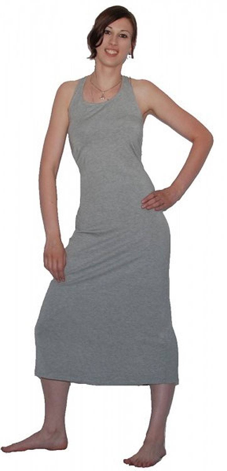 Kunst Und Magie Langes dehnbares Sommerkleid Strandkleid grau