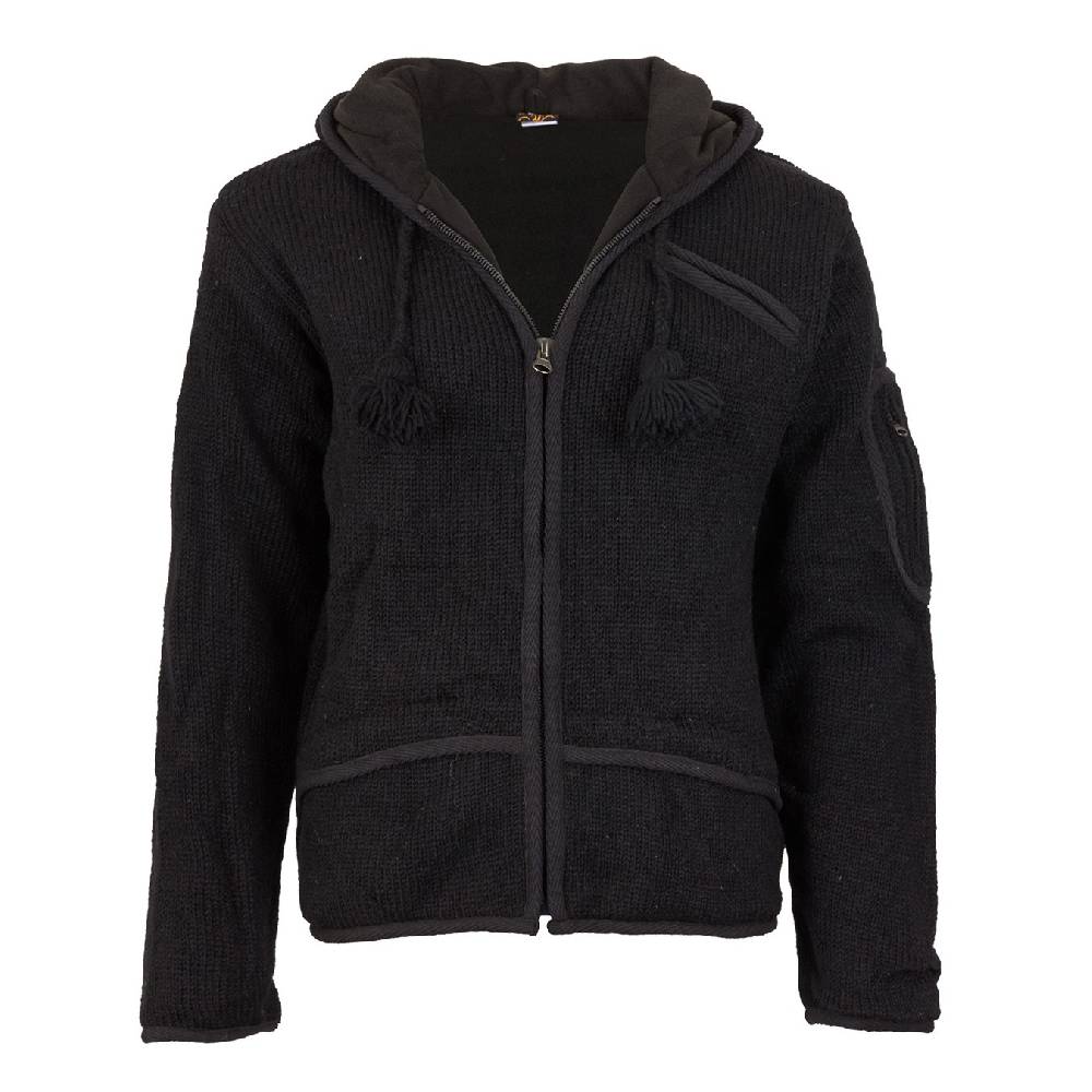 Kunst Und Magie Herren Strickjacke Wolljacke mit Fleecefutter und langer Zipfelkapuze Günstiger Verkauf