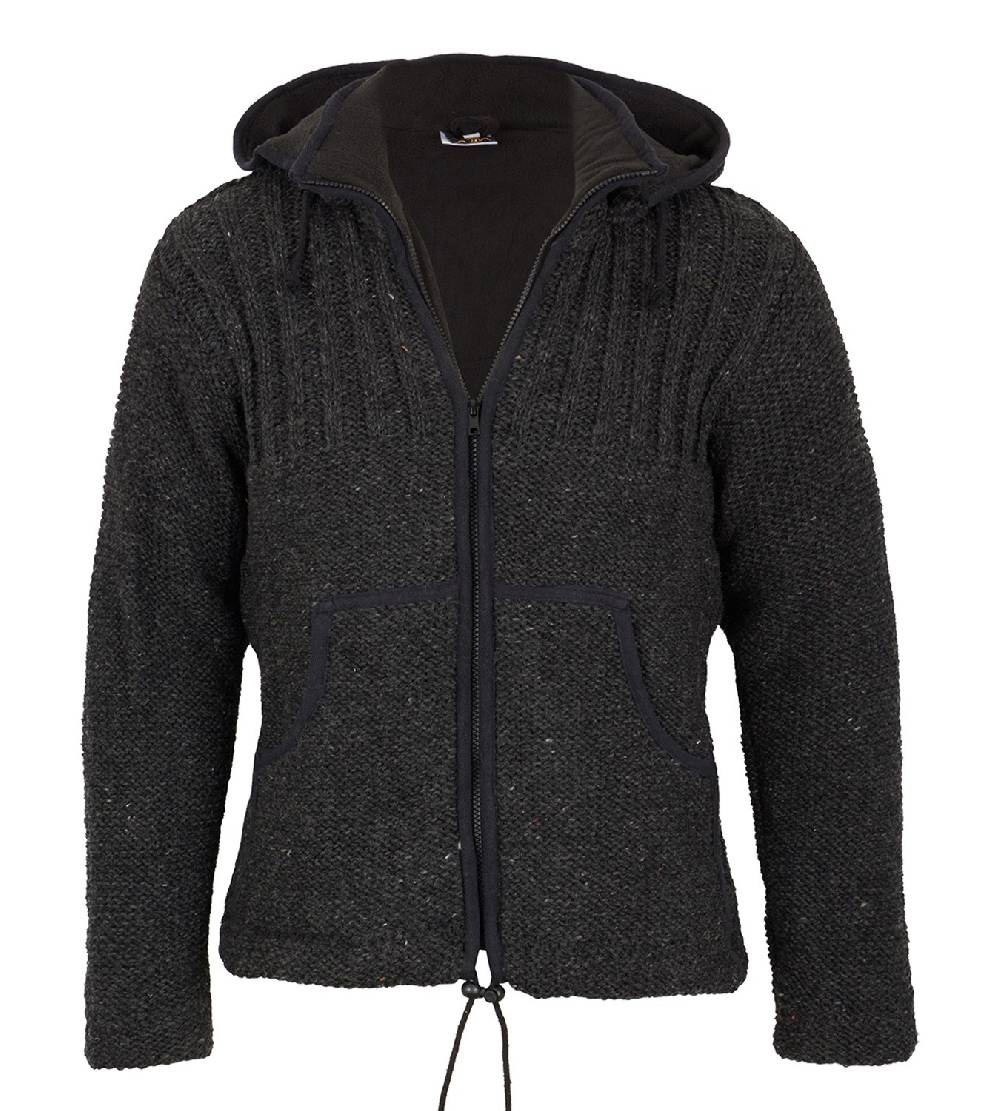Kunst Und Magie Herren Strickjacke Wollejacke mit Fleecefutter und abnehmbarer Kapuze Meist gekauft