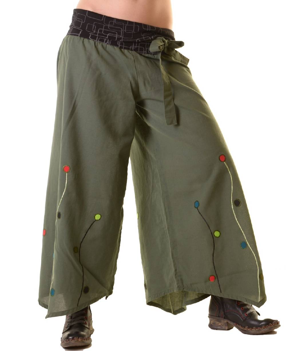 Kunst Und Magie Hosenrock Tanzhose Schlaghose Hippie Goa Boho Kostenloser Versand