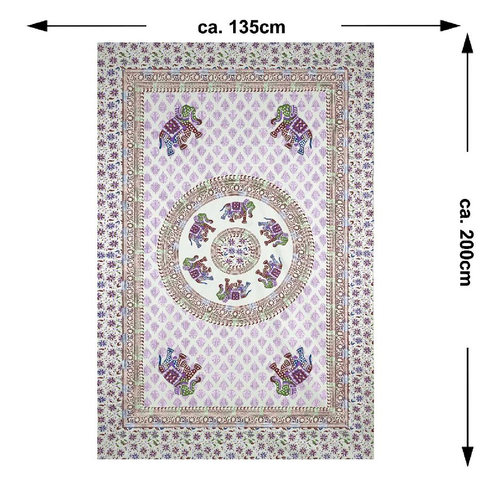 Kunst Und Magie Kunst und Magie Tagesdecke Wandbehang Deko Tuch Elefant Mandala ca 135 x 200cm Black Friday