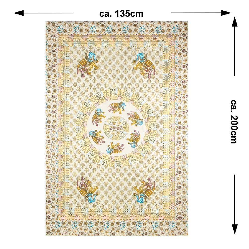 Kunst Und Magie Kunst und Magie Tagesdecke Wandbehang Deko Tuch Elefant Mandala ca 135 x 200cm Cyber Monday