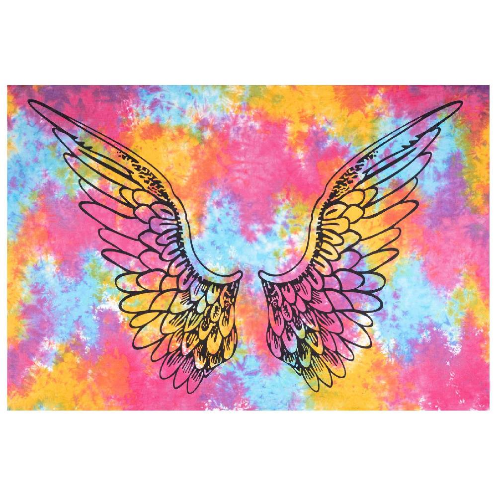 Kunst Und Magie Tagesdecke Wandbehang Bunt Deko Tuch Engelflügel Goa Hippie ca.200 x 140cm Weihnachtsangebot