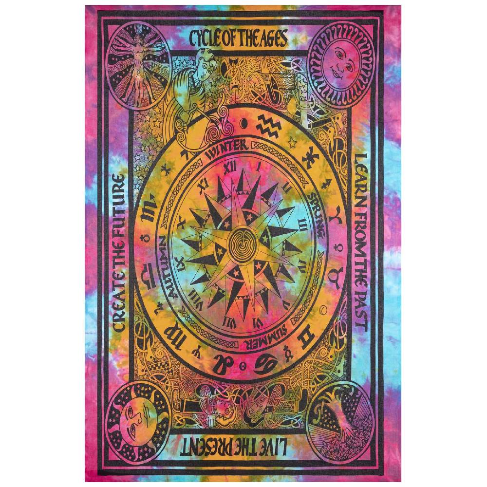 Kunst Und Magie Astrologie Tagesdecke Wandbehang Bunt Deko TuchCycle of the Ages .200x135cm Osterangebot
