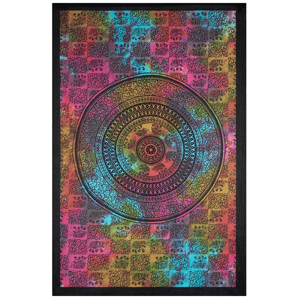 Kunst Und Magie Kunst und Magie Tagesdecke Wandbehang Deko Tuch Elefant Mandala ca 135 x 200cm Valentinstagsangebot