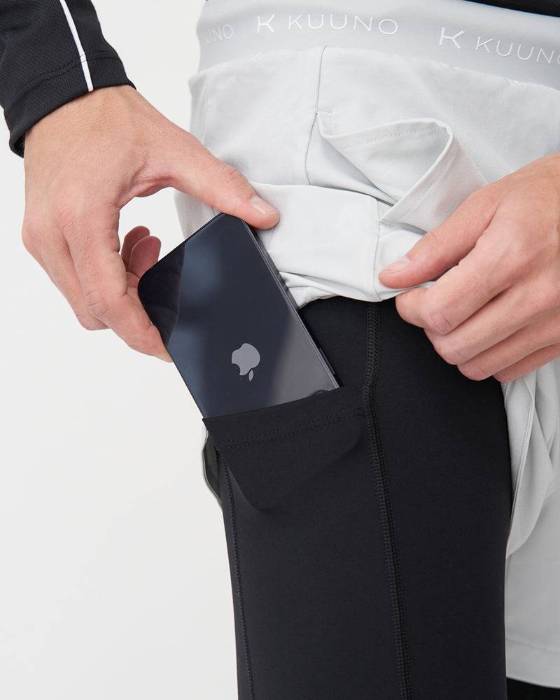 Kuuno Dynamic Long Leg Shorts Simple Grey Rabatt
