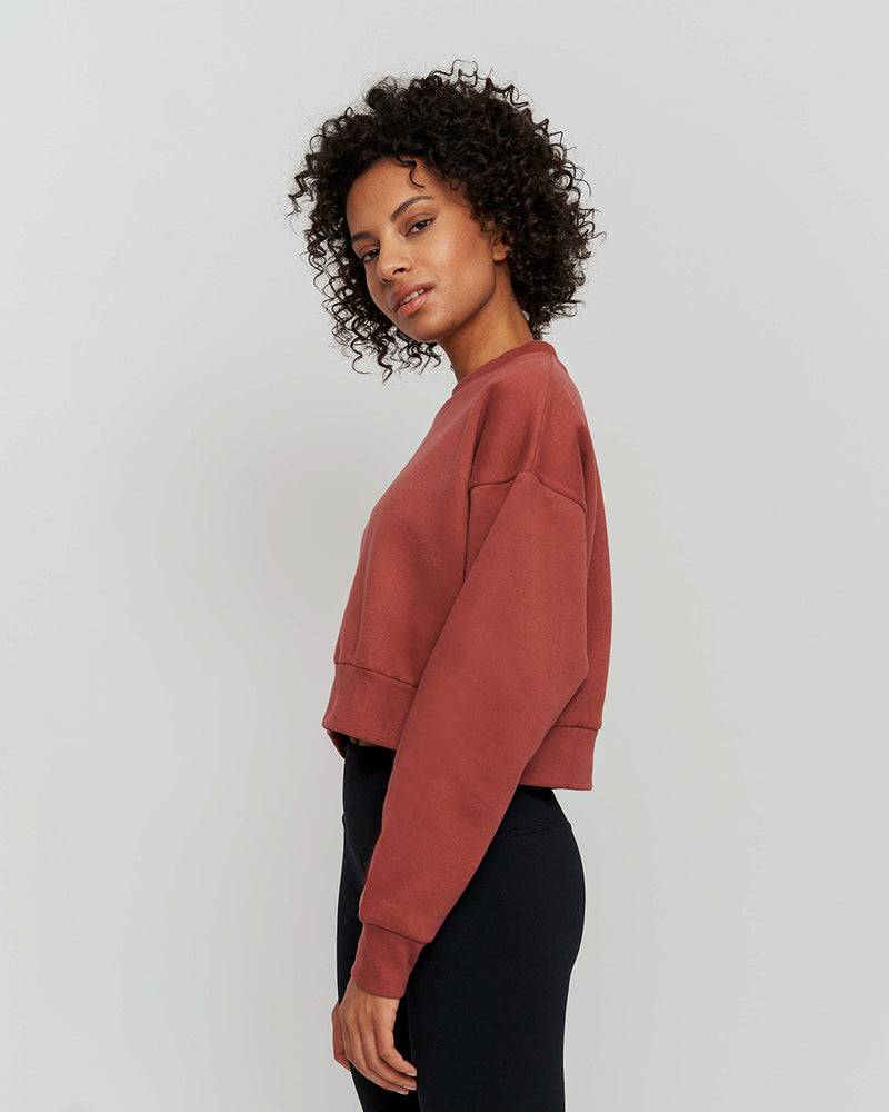 Kuuno Essential Cropped Sweater Marsala Red Neueste Mode