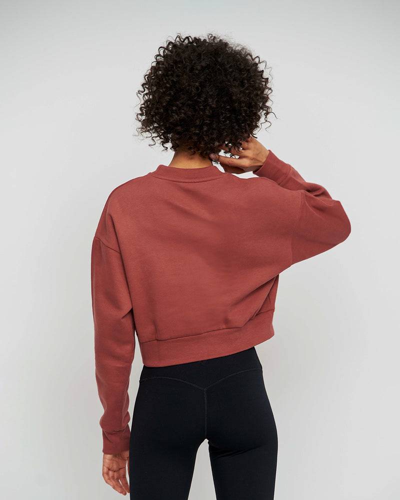 Kuuno Essential Cropped Sweater Marsala Red Neueste Mode