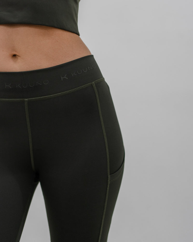 Kuuno Dynamic High Waist Tights Forest Green Online Outlet