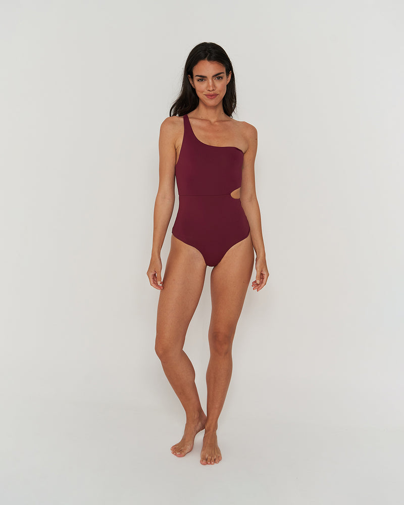 Kuuno Swimsuit One Shoulder Dark Berry Saisonale Angebote