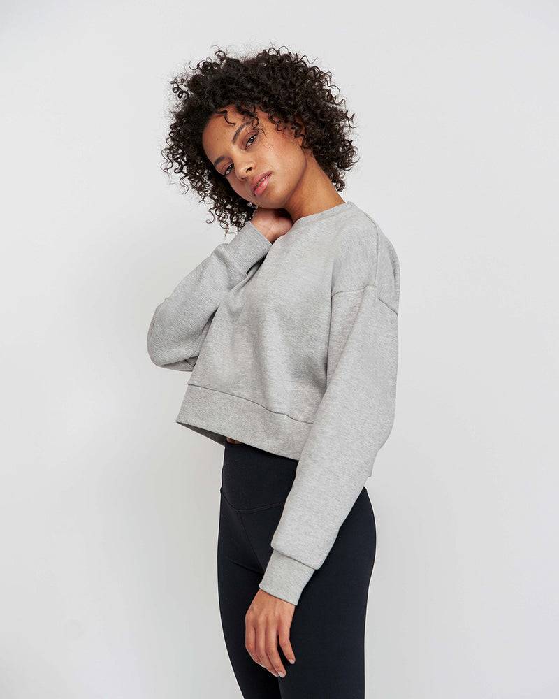 Kuuno Essential Cropped Sweater Light Grey Super Sparpreis