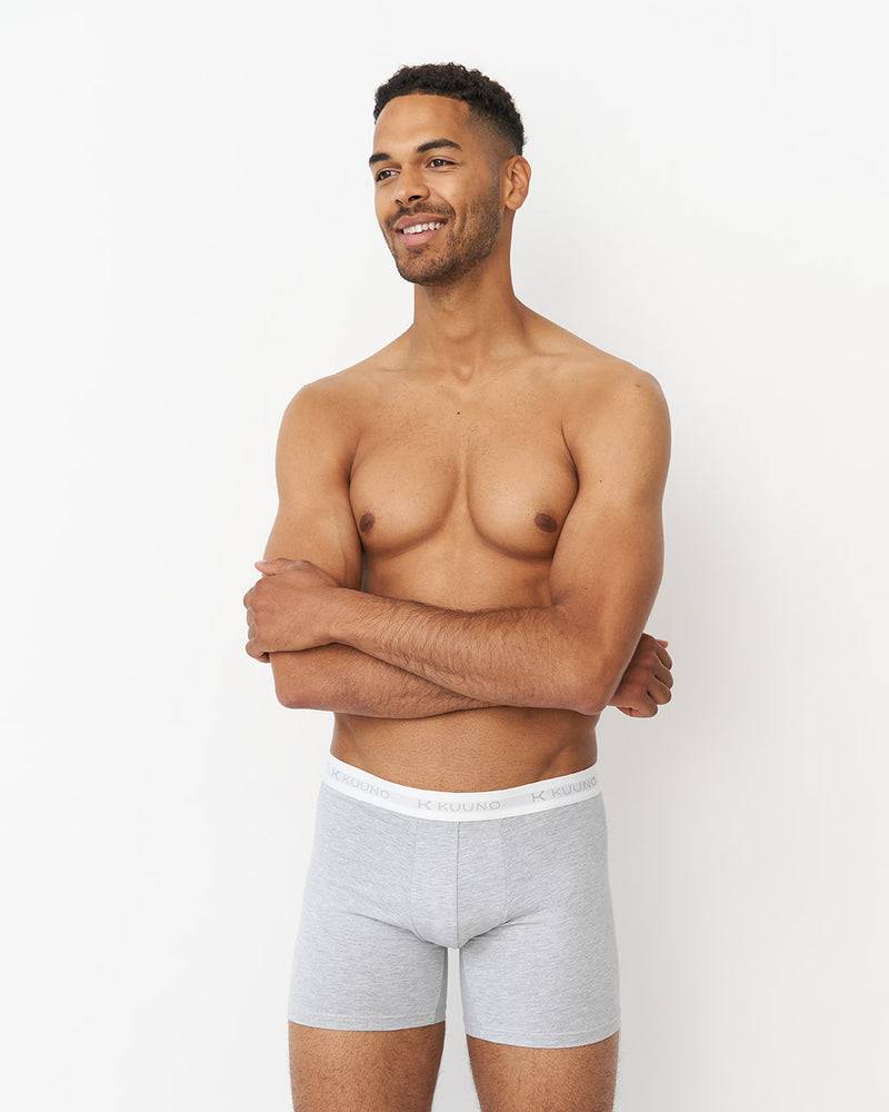 Kuuno 3er-Set Everyday Boxers Long Light Grey Super Rabatt