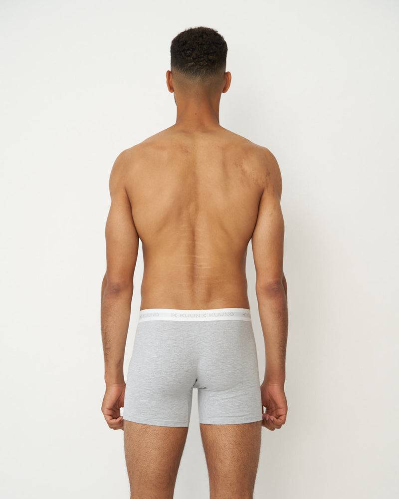Kuuno 3er-Set Everyday Boxers Long Light Grey Super Rabatt