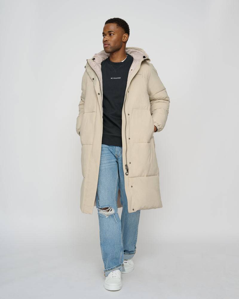 Kuuno Everyday Long Puffer Jacket Light Beige 50% Rabatt für begrenzte Zeit