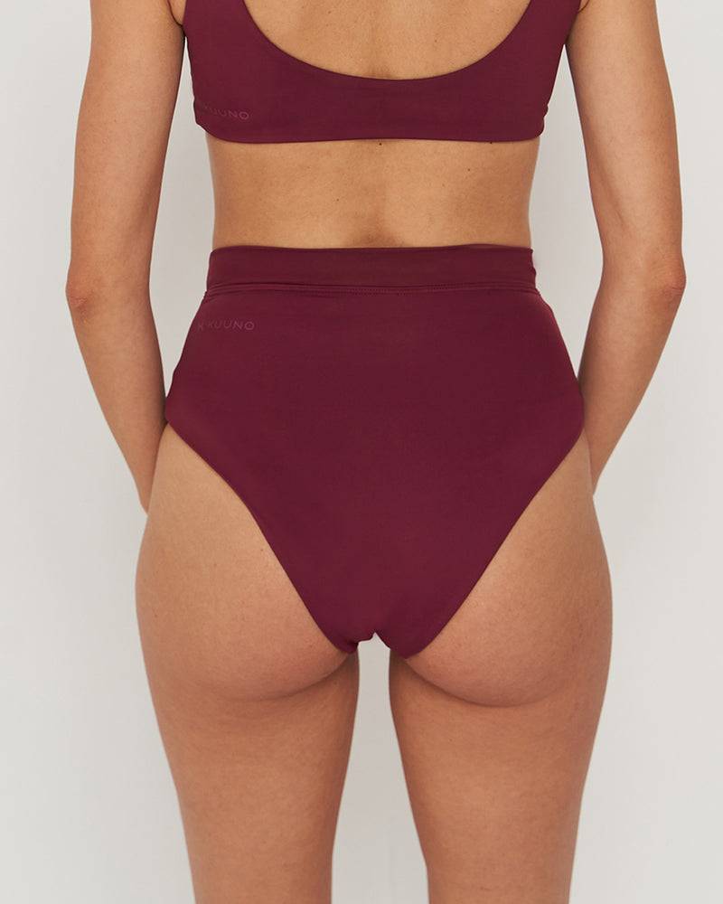 Kuuno Bikini Bottom High Waist Dark Berry Meist gekauft