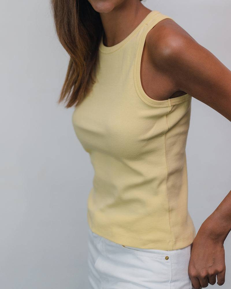 Kuuno Everyday Cotton Tank Top Pale Yellow Muttertagsangebot