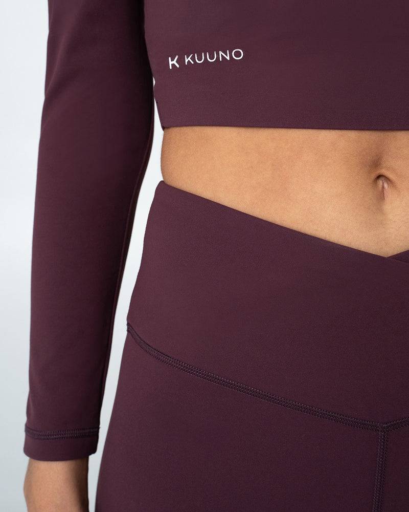 Kuuno Essential Cropped Longsleeve Dark Berry Super Rabatt