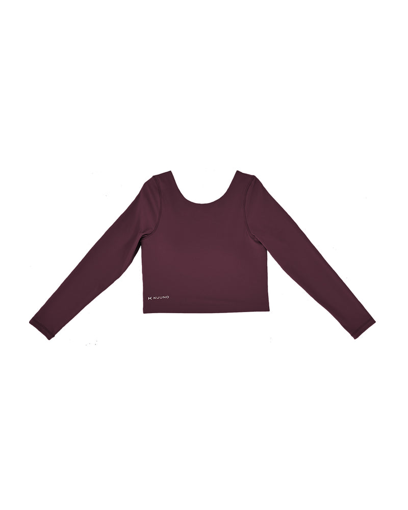 Kuuno Essential Cropped Longsleeve Dark Berry Super Rabatt