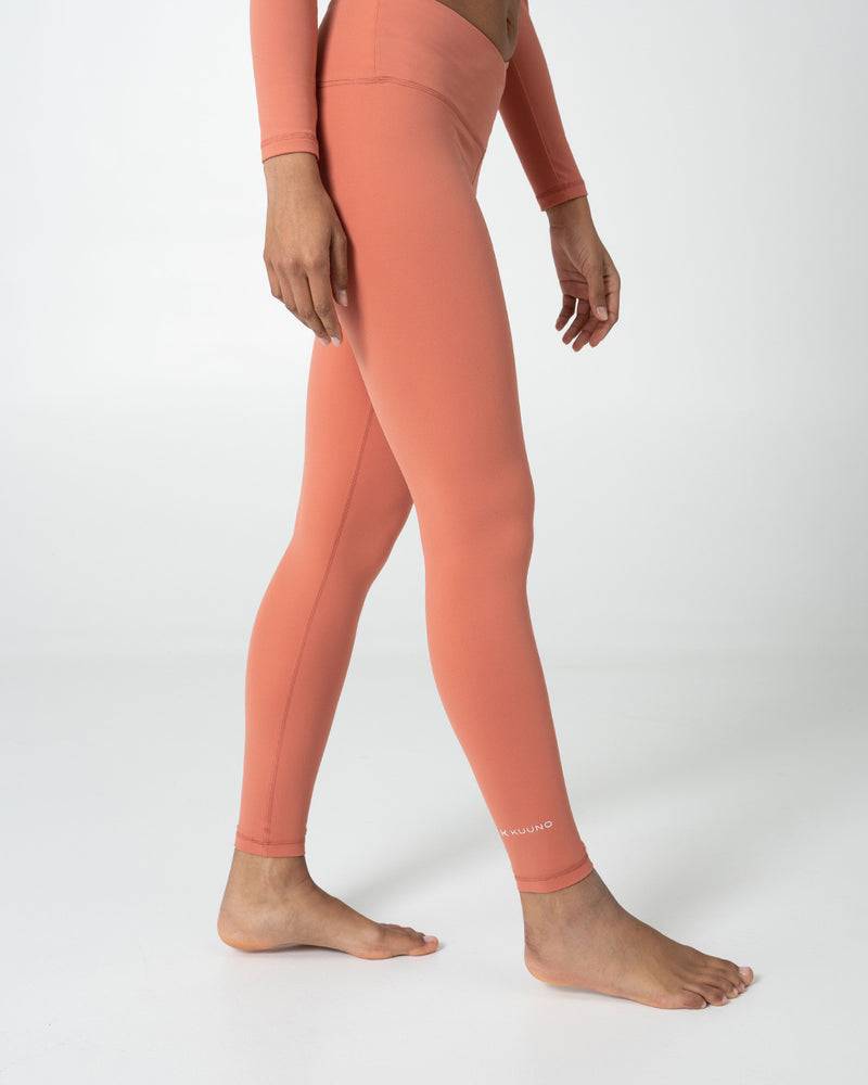 Kuuno Essential Crossover High Waist Tights Coral Pink Clearance-Verkauf