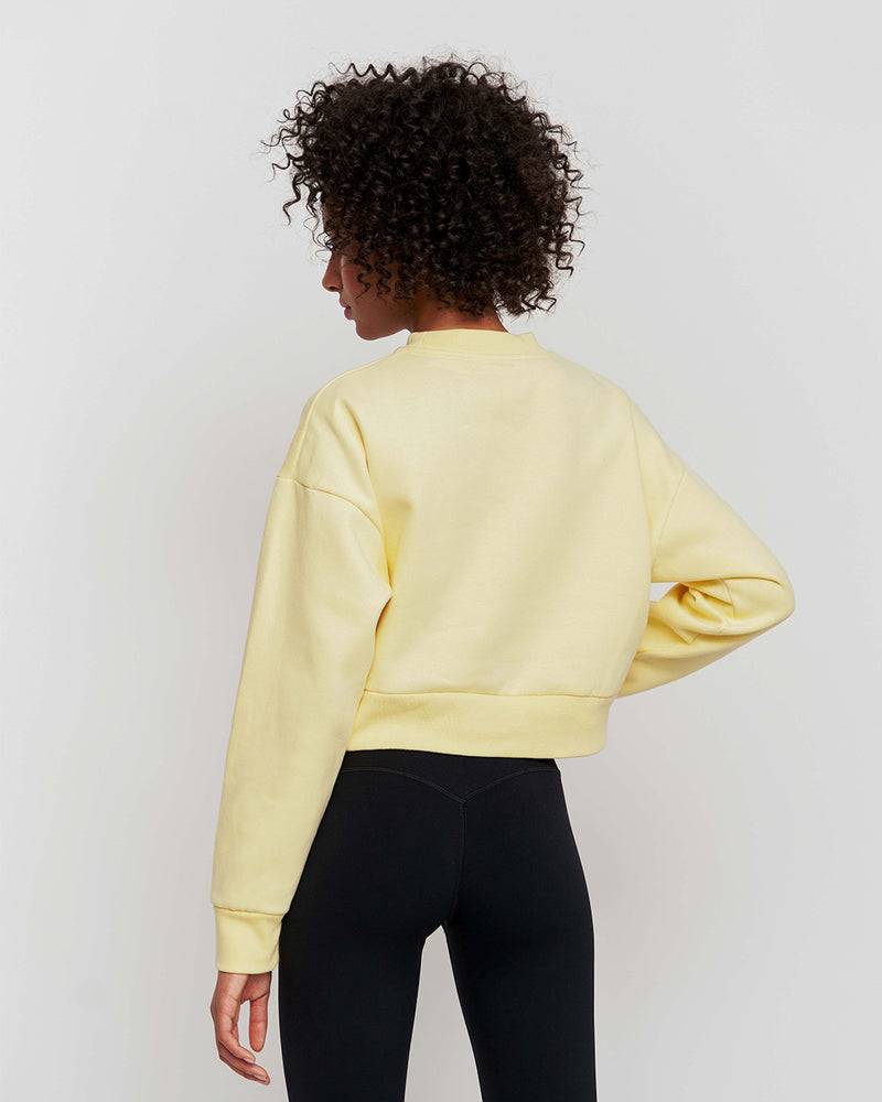 Kuuno Essential Cropped Sweater Pale Yellow Im Verkauf