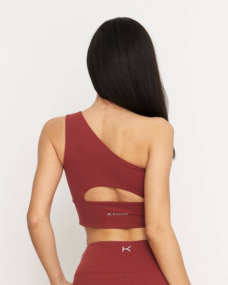 Kuuno Essential One Shoulder Bra Marsala Red Outlet