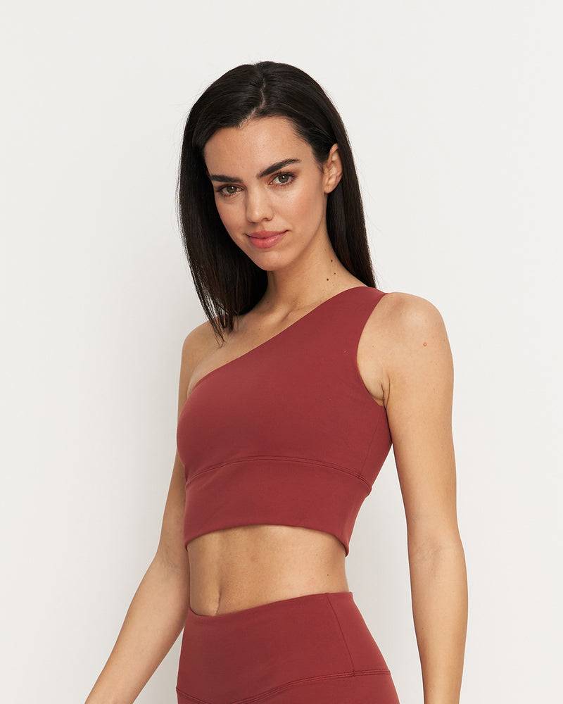 Kuuno Essential One Shoulder Bra Marsala Red Outlet