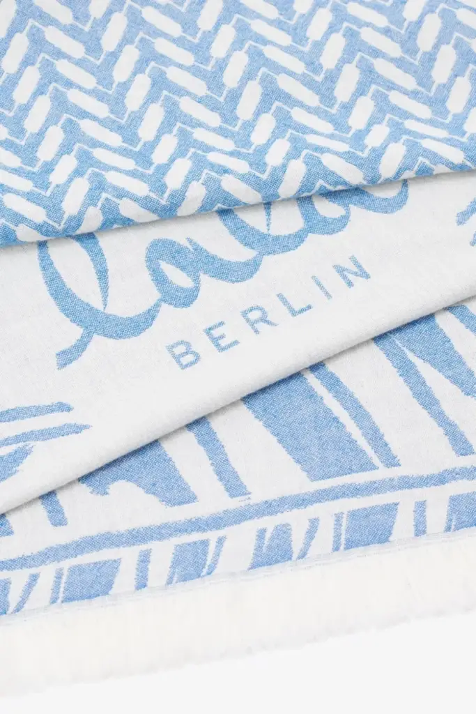 ﻿Lala Berlin Beach Blanket Aykahn cotton heritage stripe blue Zeitbegrenzte Promotion