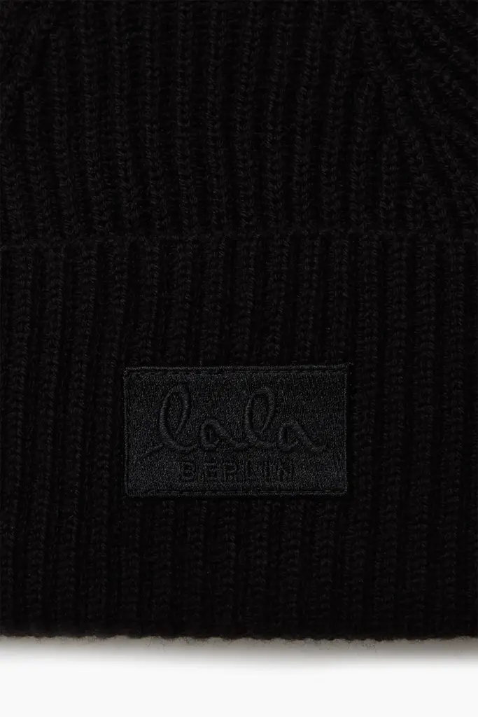 Lala Berlin Beanie Lines wool mix lala black Sonderangebot der Fabrik