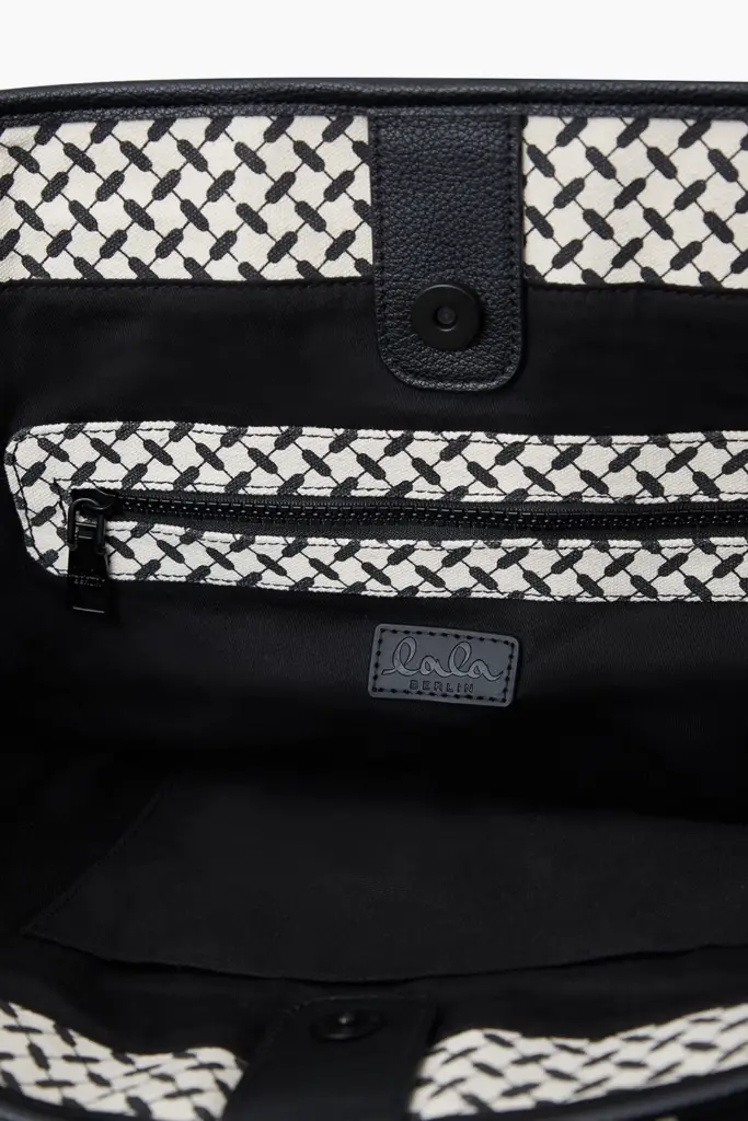 Lala Berlin East West Tote Merge canvas heritage stripe black 50% Rabatt für begrenzte Zeit