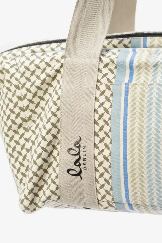 Lala Berlin Big Bag Muriel colored canvas heritage stripe olive Günstiger Verkauf
