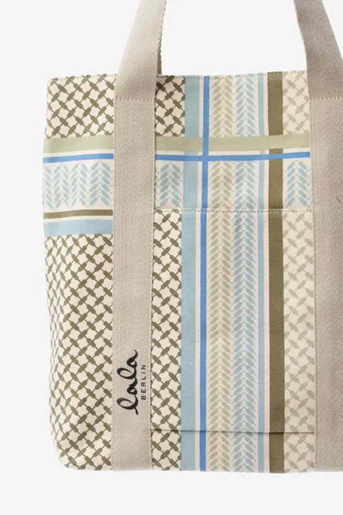 Lala Berlin Tote Carmela canvas heritage stripe olive Sonderangebot