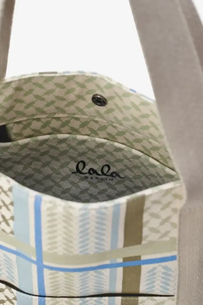 Lala Berlin Tote Carmela canvas heritage stripe olive Sonderangebot