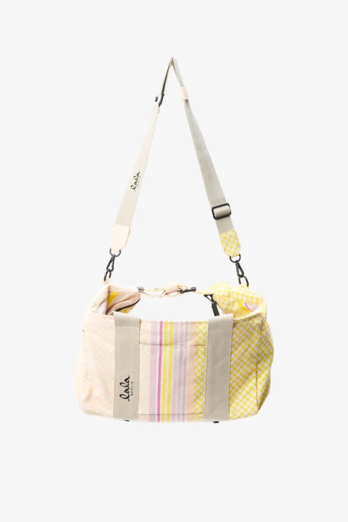 Lala Berlin Big Bag Muriel colored canvas heritage stripe yellow Großer Ausverkauf