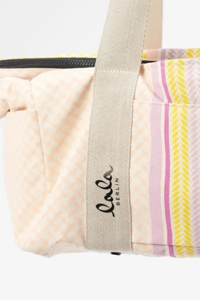 Lala Berlin Big Bag Muriel colored canvas heritage stripe yellow Großer Ausverkauf