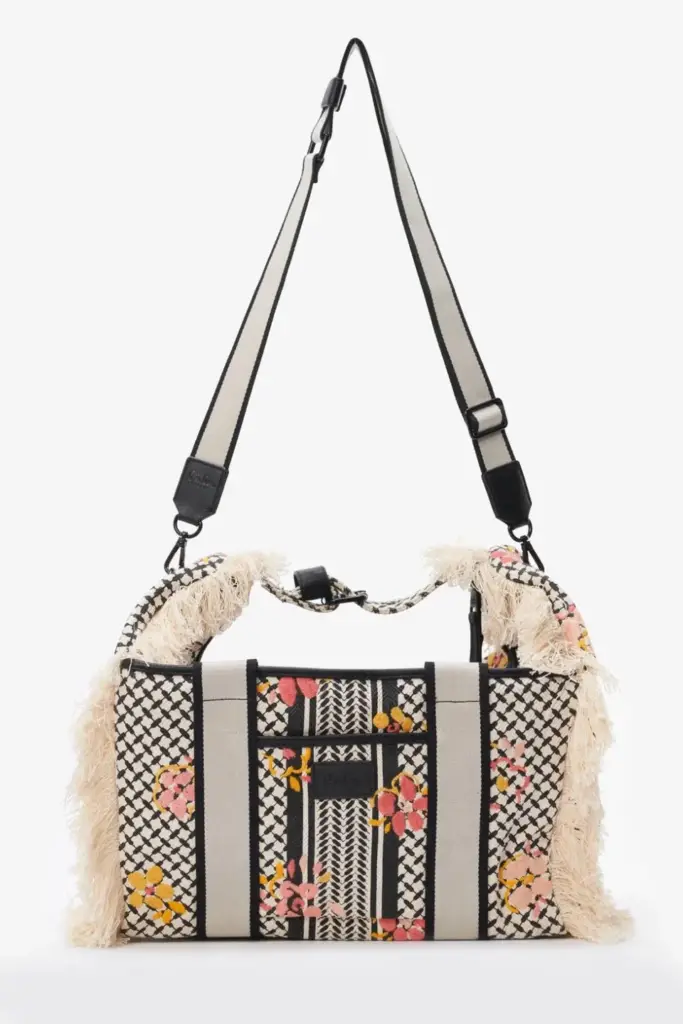 Lala Berlin Big Bag Muriel stitched canvas heritage embroidery flower Online Shopping