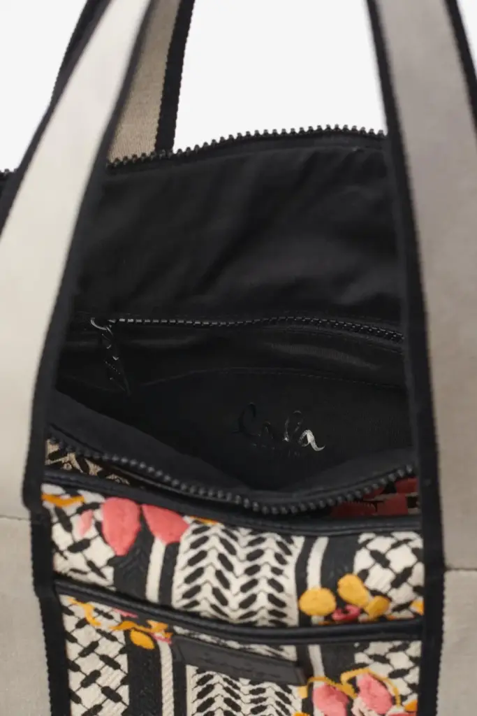 Lala Berlin Big Bag Muriel stitched canvas heritage embroidery flower Online Shopping