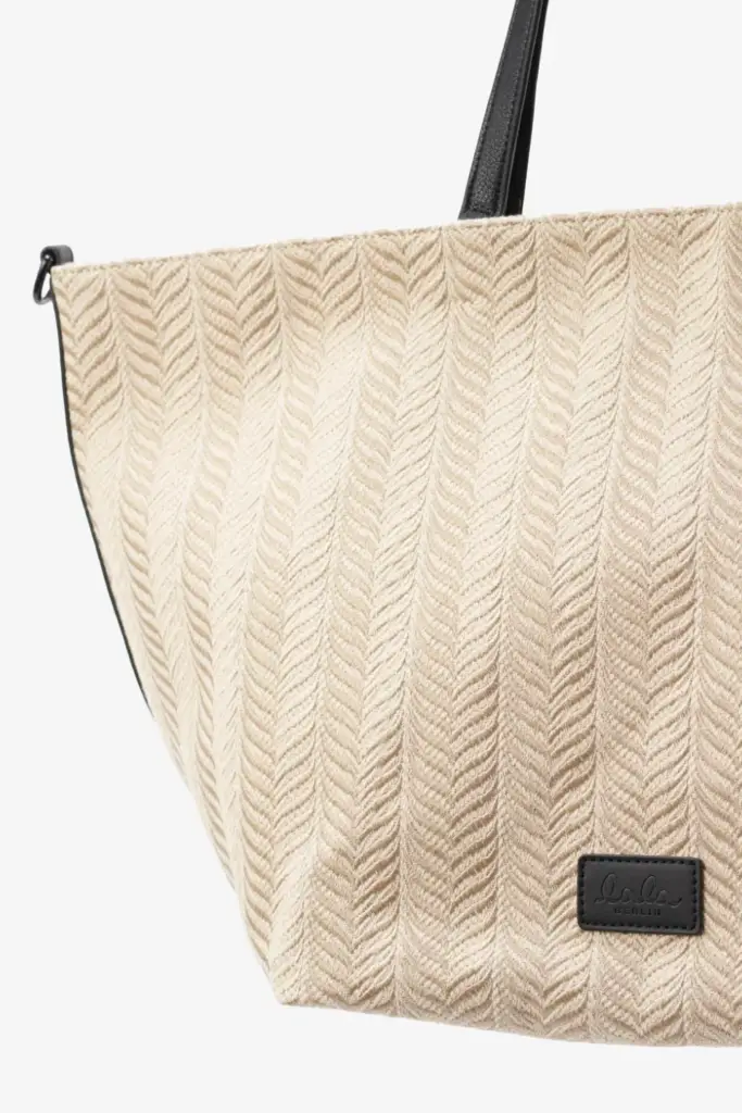 Lala Berlin Shopper Monna canvas chevron cream Muttertagsangebot