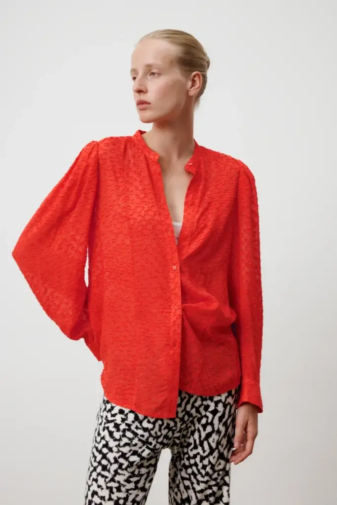 Lala Berlin Blouse Baran viscose hot orange Blitzangebot