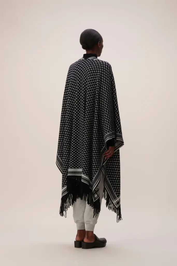 Lala Berlin Poncho Trinity Classic cashmere black/white Riesige Ersparnisse
