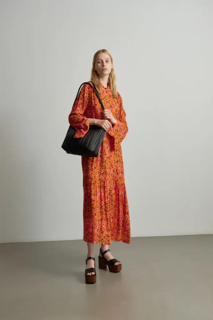 Lala Berlin Dress Derry viscose leo pink Letzte 2 Tage