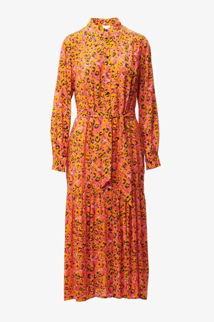 Lala Berlin Dress Derry viscose leo pink Letzte 2 Tage