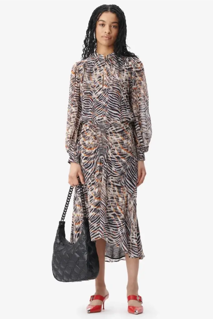 Lala Berlin Dress Delio viscose zebra shibori Zeitbegrenzte Promotion