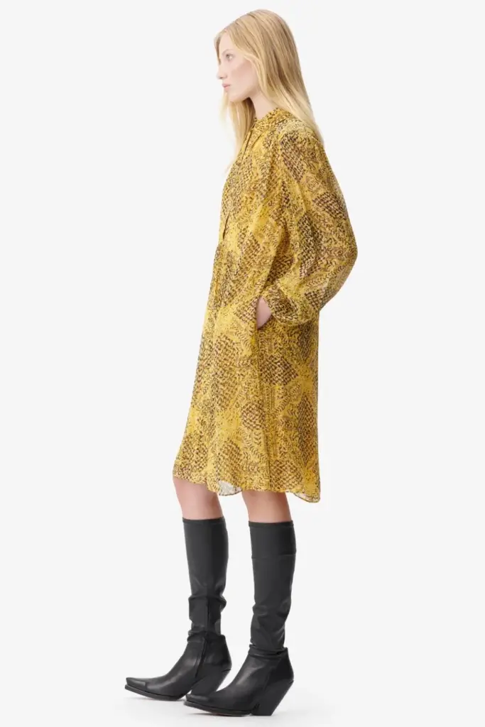 Lala Berlin Dress Daneris viscose heritage star yellow Schlussverkauf