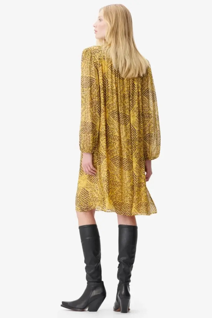 Lala Berlin Dress Daneris viscose heritage star yellow Schlussverkauf